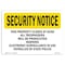 Signmission OSHA Security Sign, 5" Height, 7" Width, This Property Closes At Dusk All Trespassers, Landscape OS-SN-D-57-L-11690 - alternate 1